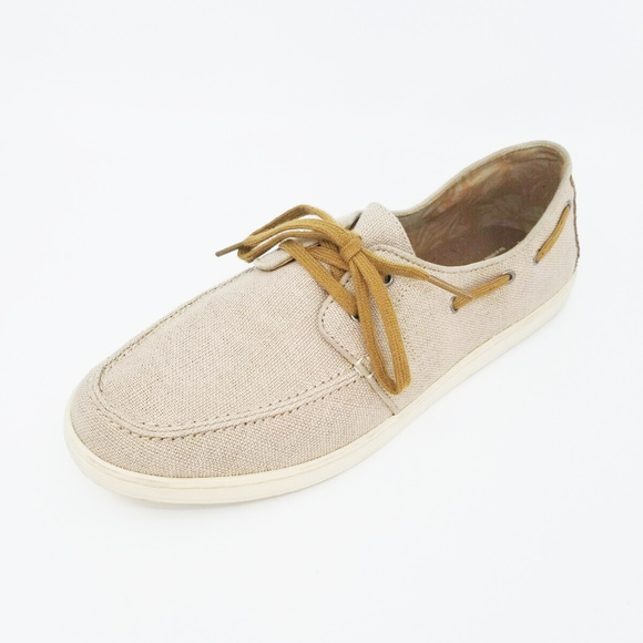 Toms Mens Culver Light Brown Burlap Lace Up Shoes - Picture 3 of 8